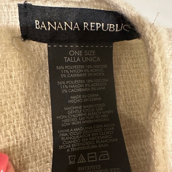 Plaid Fringe Scarf Poncho in Beige and Black OS - Picture 2 of 3